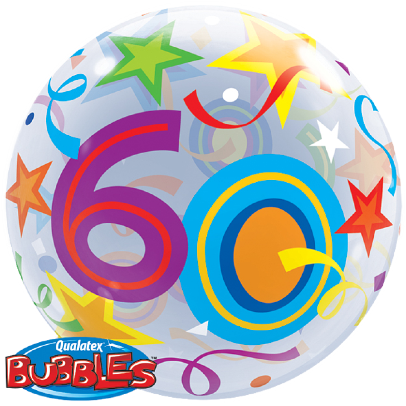 Ballonpost Zahl - 60 - Bunt (Bubble)