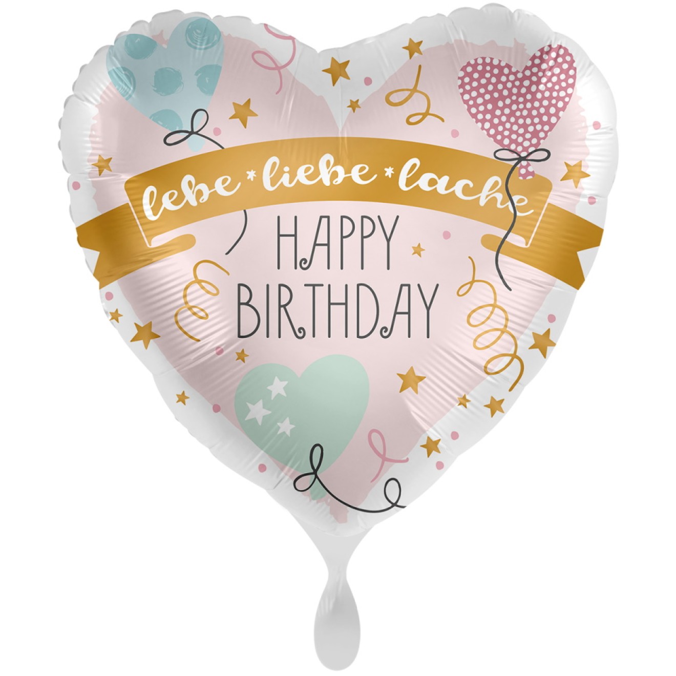 Folienballons Geburtstag - Lebe, Liebe, Lache Ø 45 cm | luftballon.de