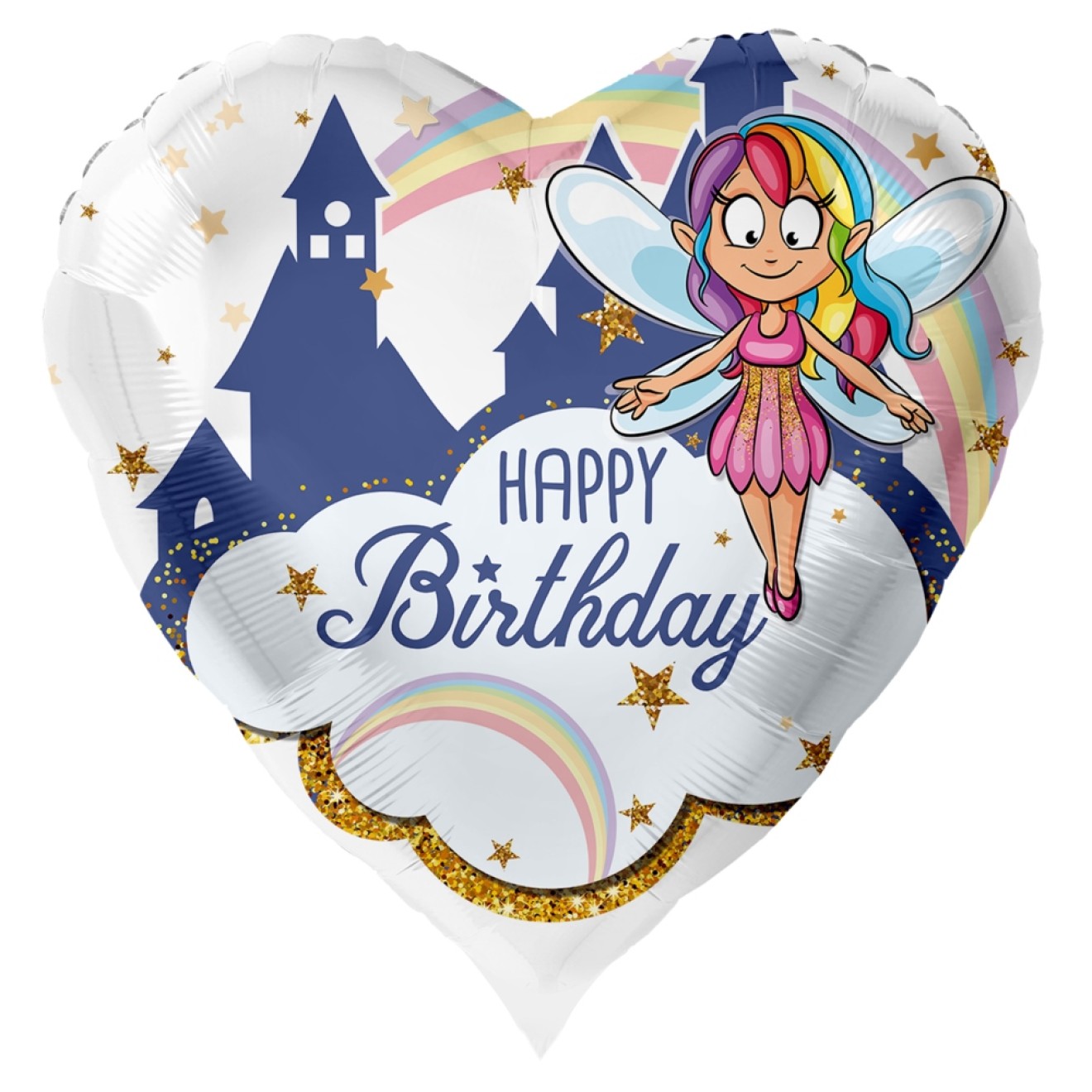 Folienballons Geburtstag - Happy Birthday (Fee) Ø 45 cm