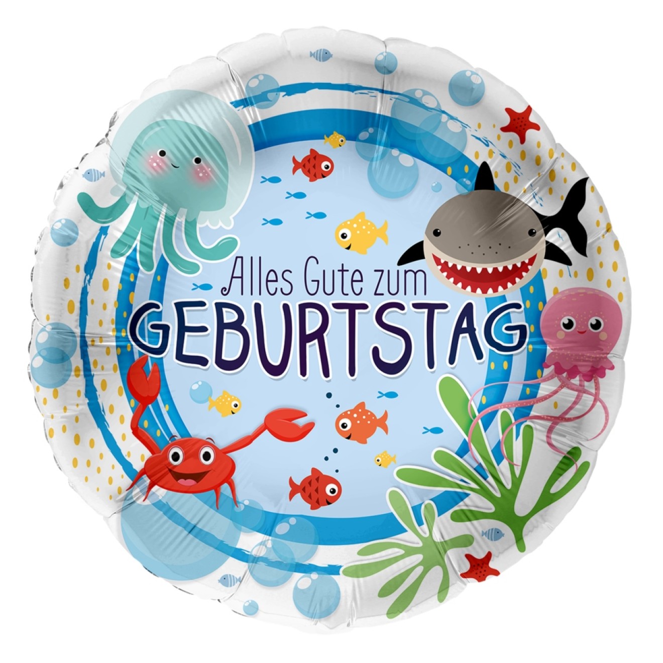 Folienballons Geburtstag - Alles Gute Zum Geburtstag (Ozean) Ø 45 cm