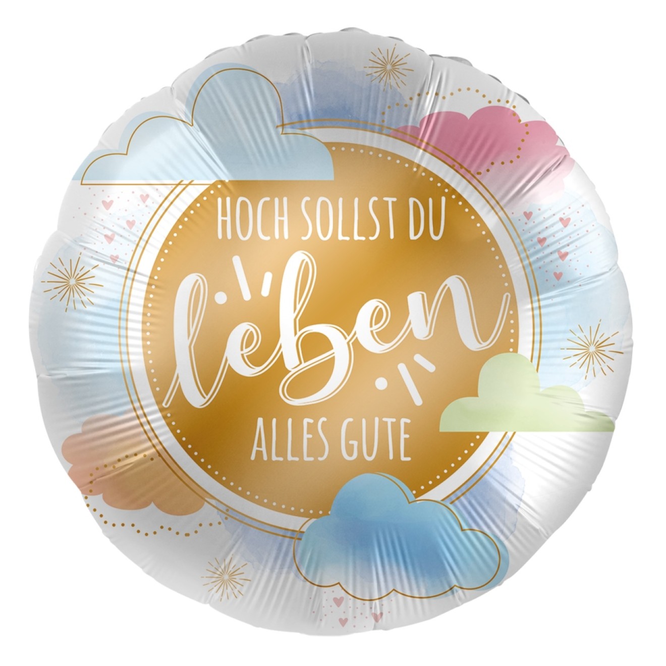 Folienballons Geburtstag - Hoch Sollst Du Leben Ø 45 cm