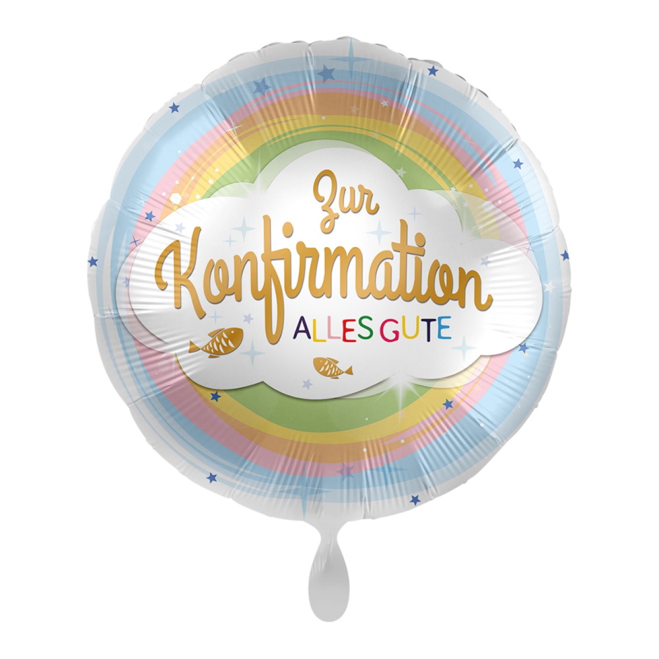Folienballons Konfirmation - Regenbogen Ø 45 cm | luftballon.de