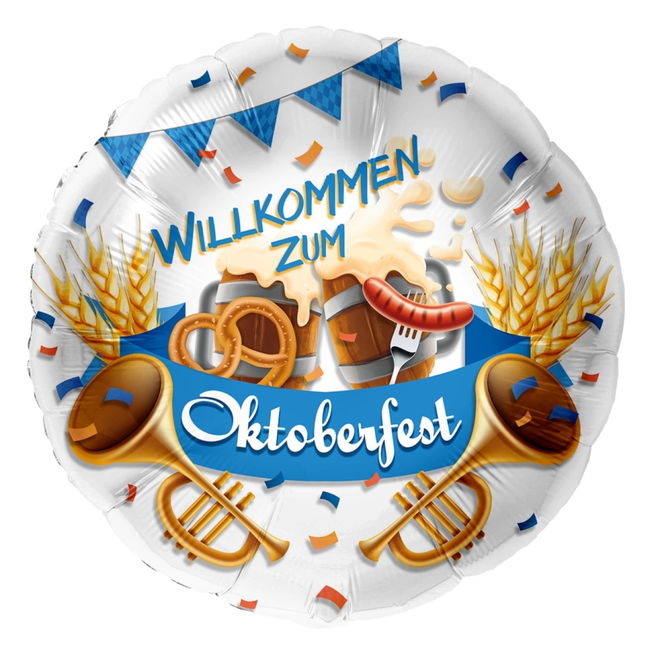Folienballons Oktoberfest - Willkommen Zum Oktoberfest (Rund) Ø 45 cm