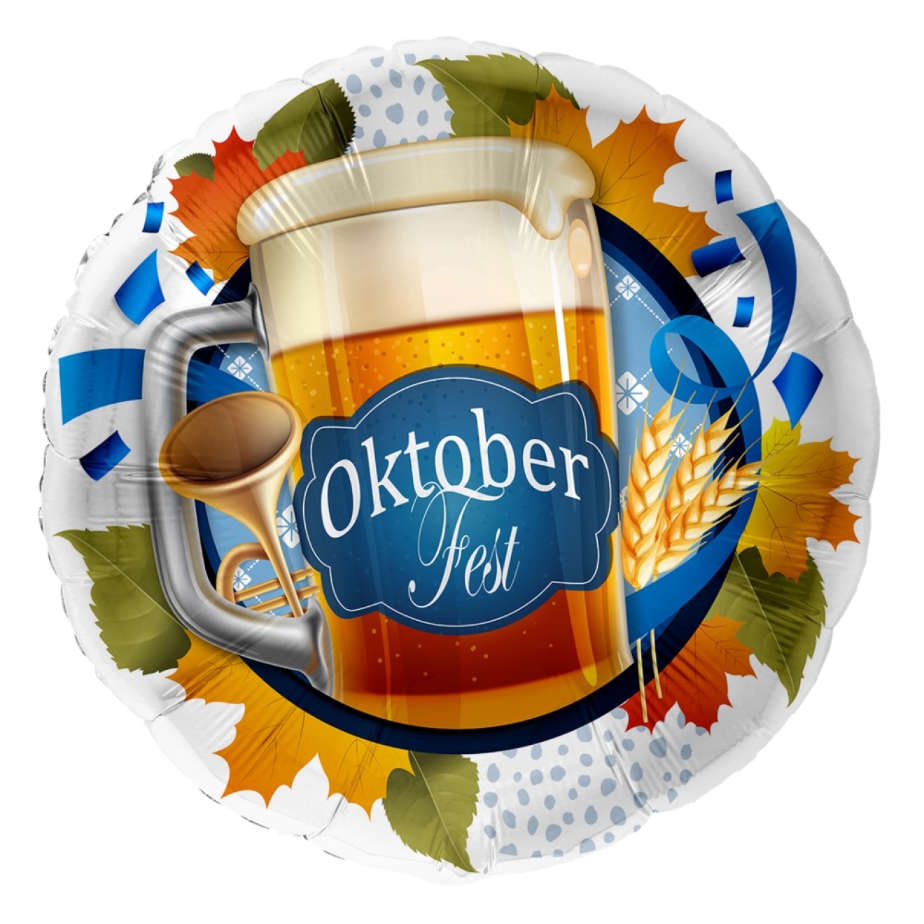 Folienballons Oktoberfest - Bierkrug (Rund) Ø 45 cm