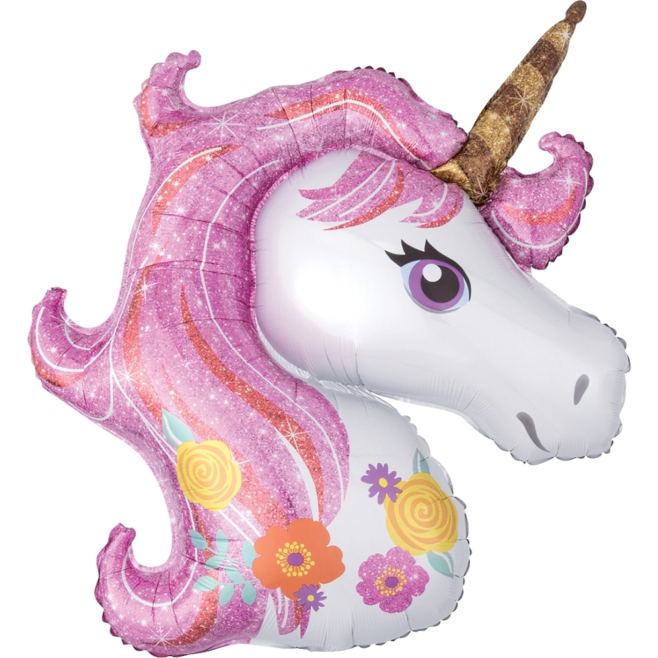 Folienballon Einhornkopf 83 cm - Pink