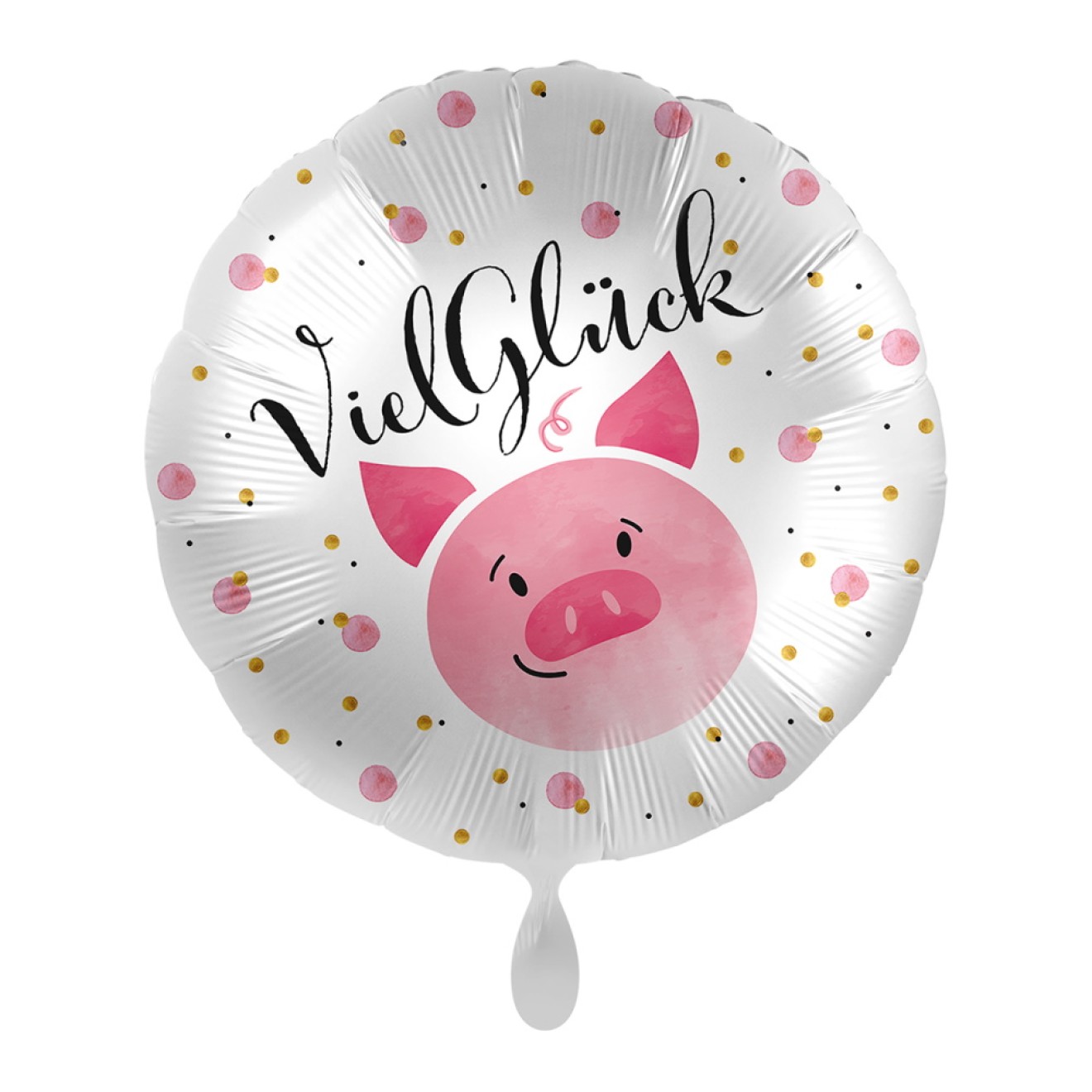 Folienballons Viel Glück - Schweinchen Ø 45 cm | luftballon.de