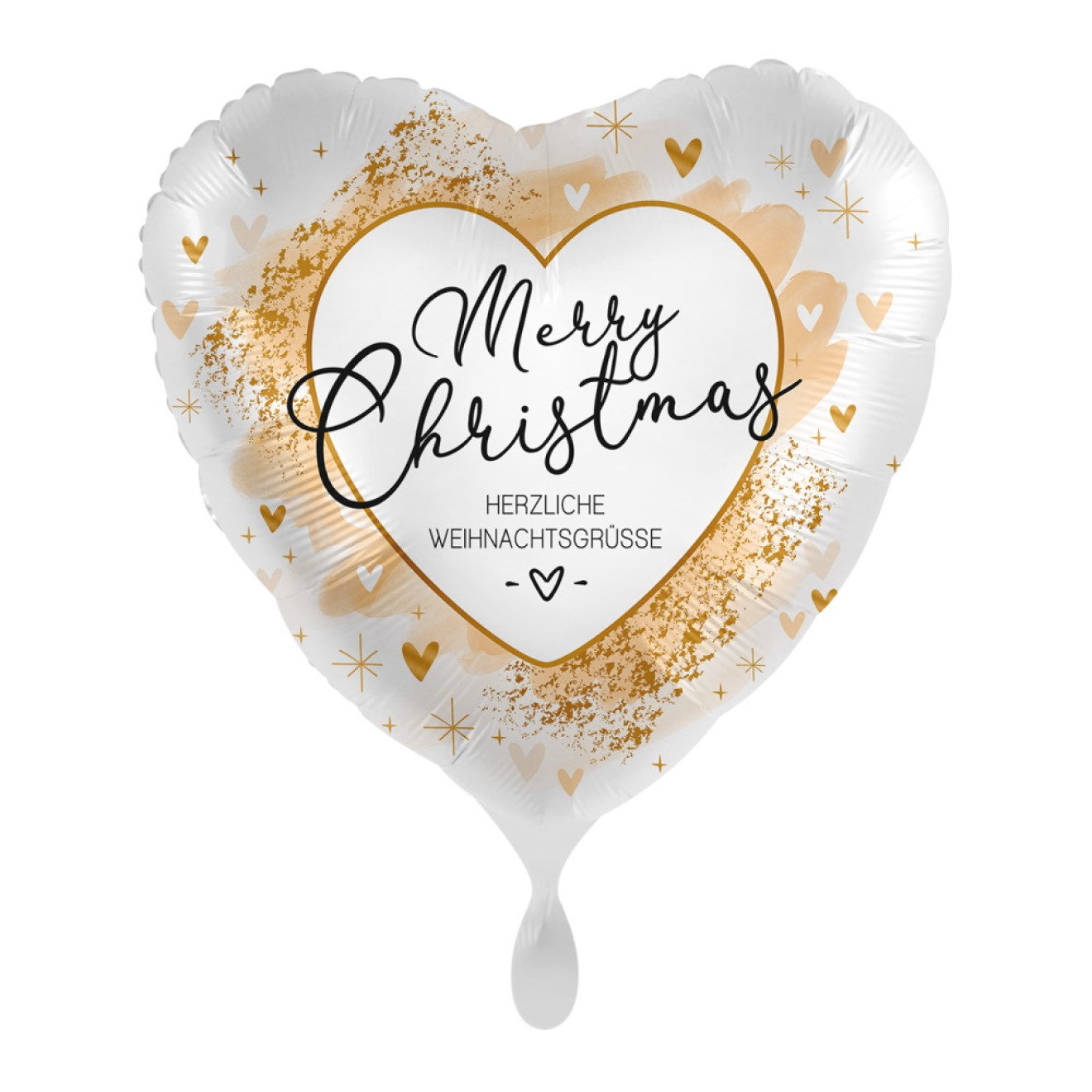 Folienballons Weihnachten - Goldene Herzen Ø 45 cm | luftballon.de