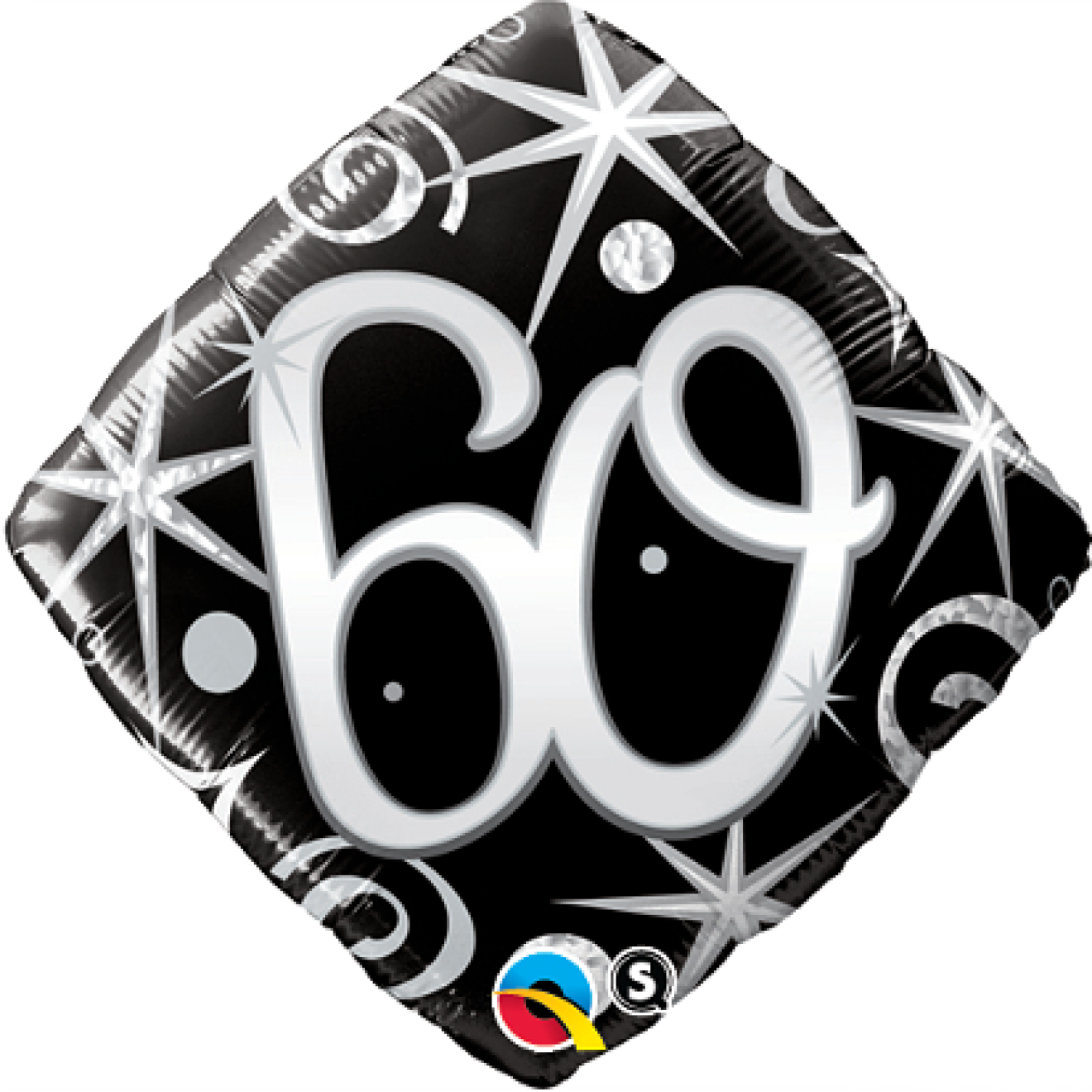Ballonpost Zahl - 60 - Elegant (Schwarz)