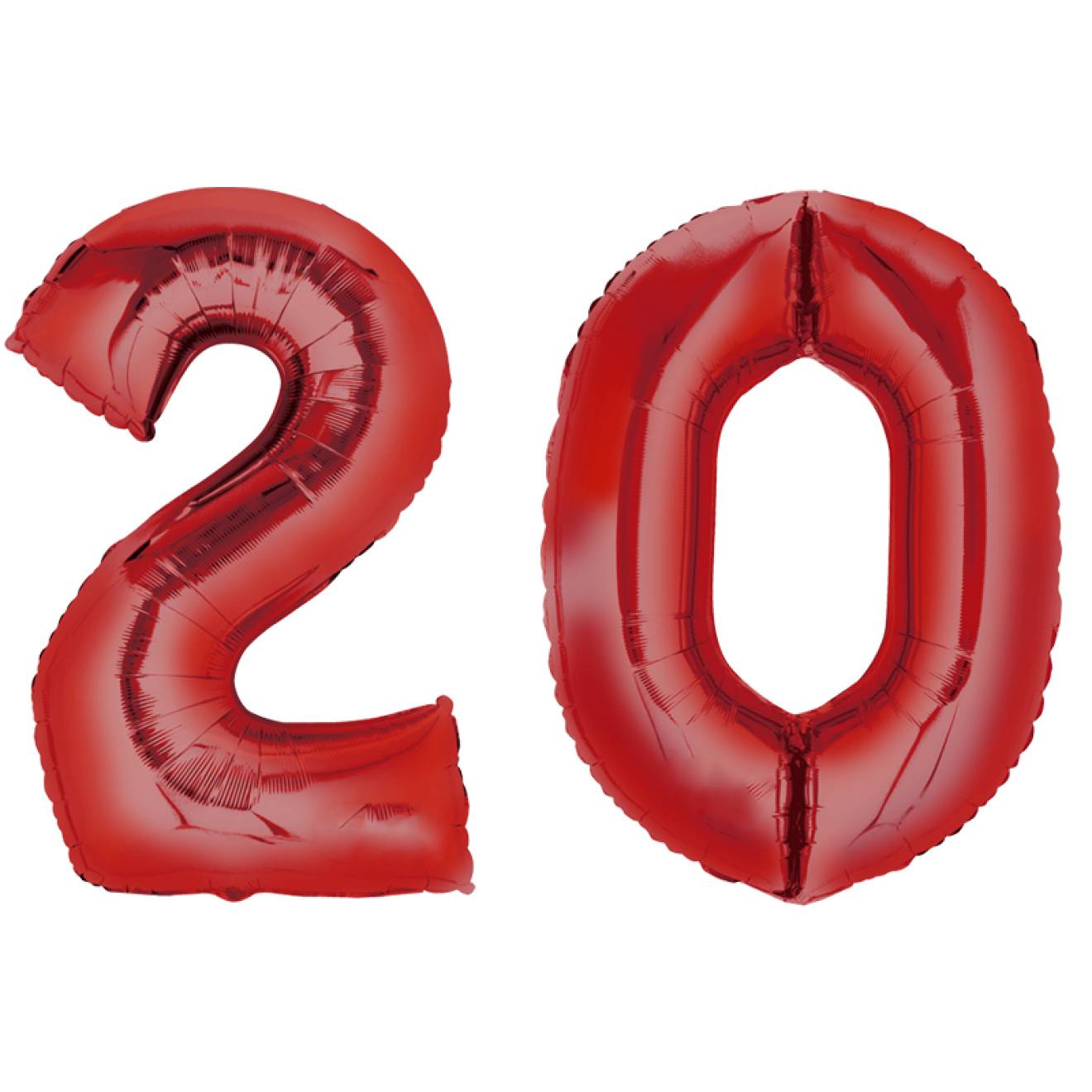 Folienballon Set Zahl 20 Rot 86 cm