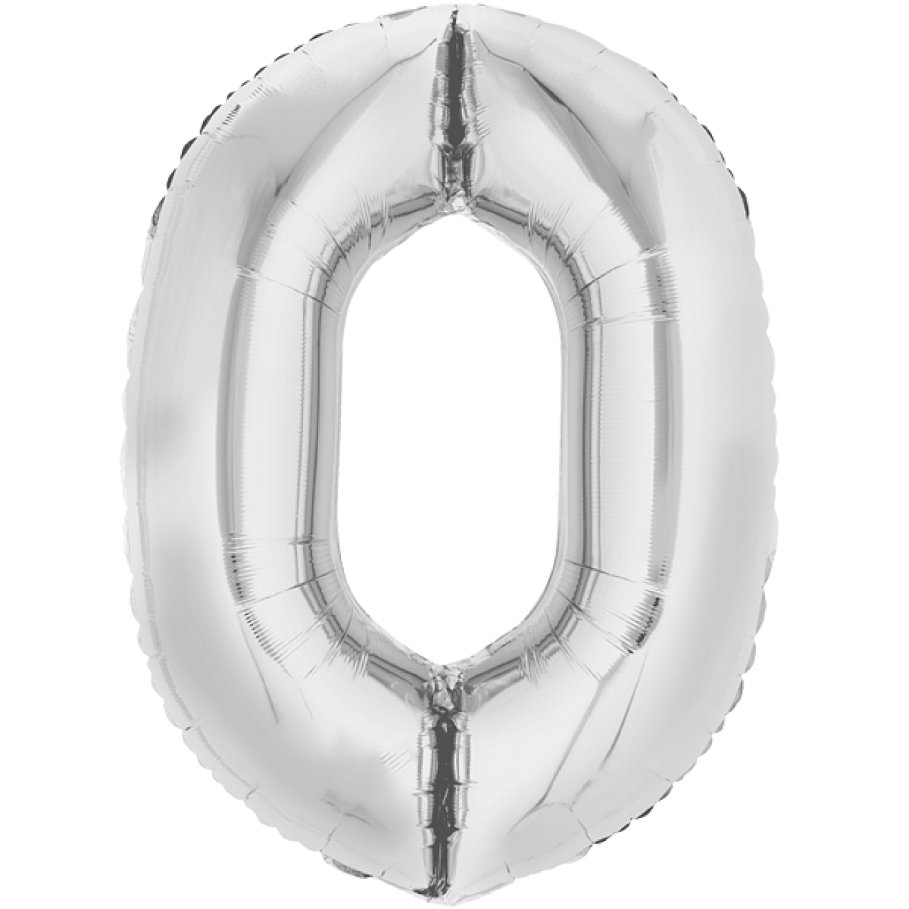 Ballonpost XXL Zahl - 0 - Silber