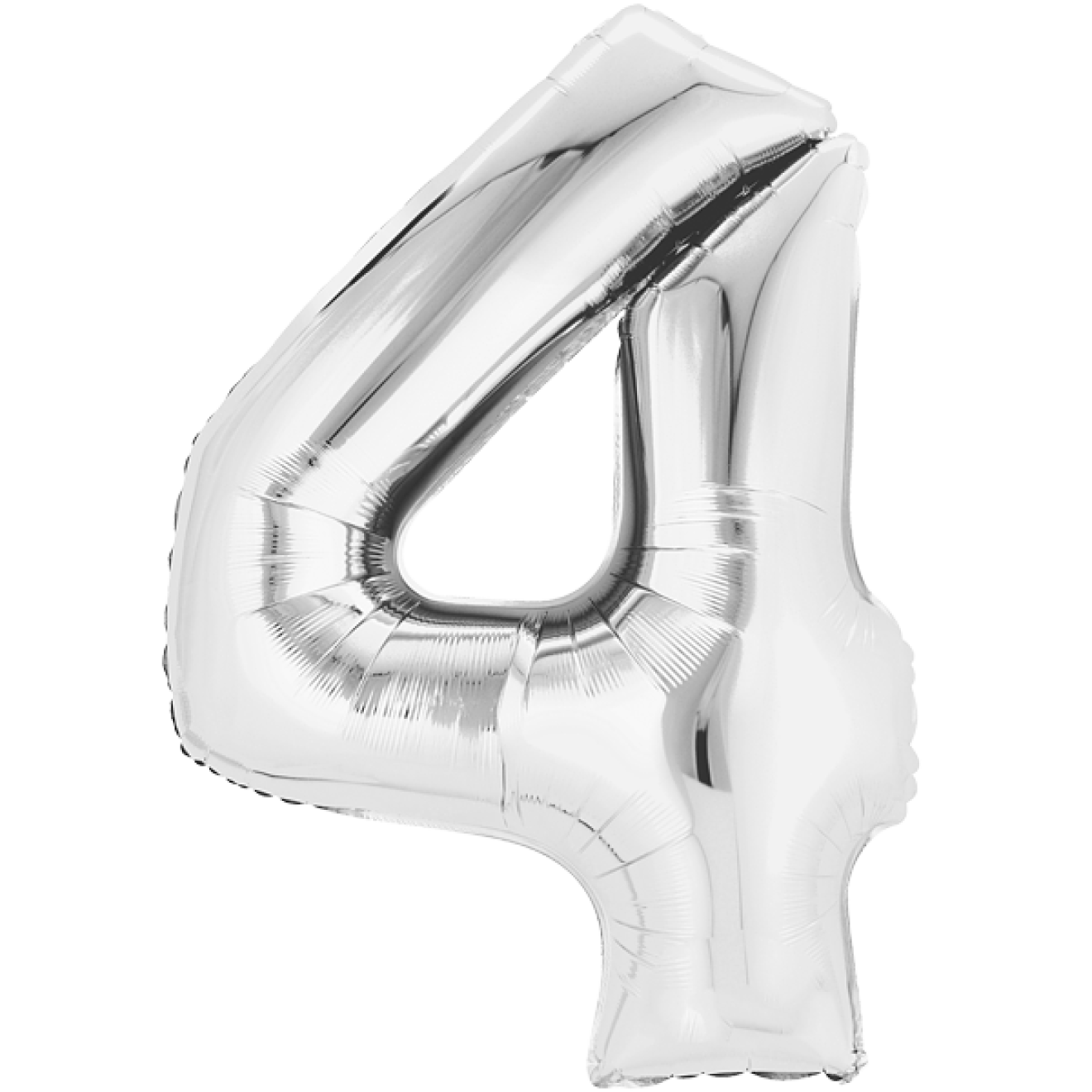 Ballonpost XXL Zahl - 4 - Silber