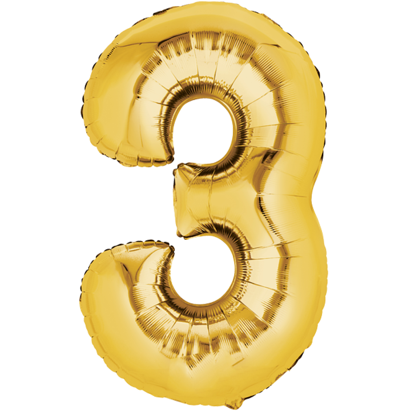 Ballonpost XXL Zahl - 3 - Gold