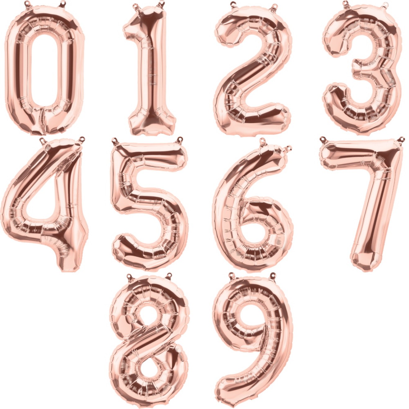 Folienballon - Zahlwahl - Rose Gold 36-40 cm (Sale) | luftballon.de