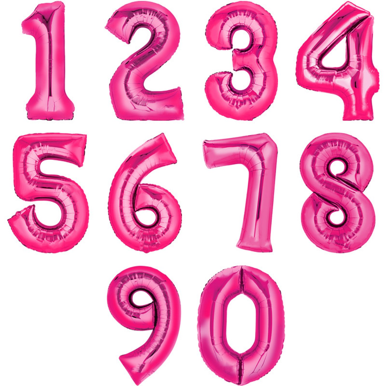 Folienballon - Freie Zahlwahl - Pink 80-86 cm