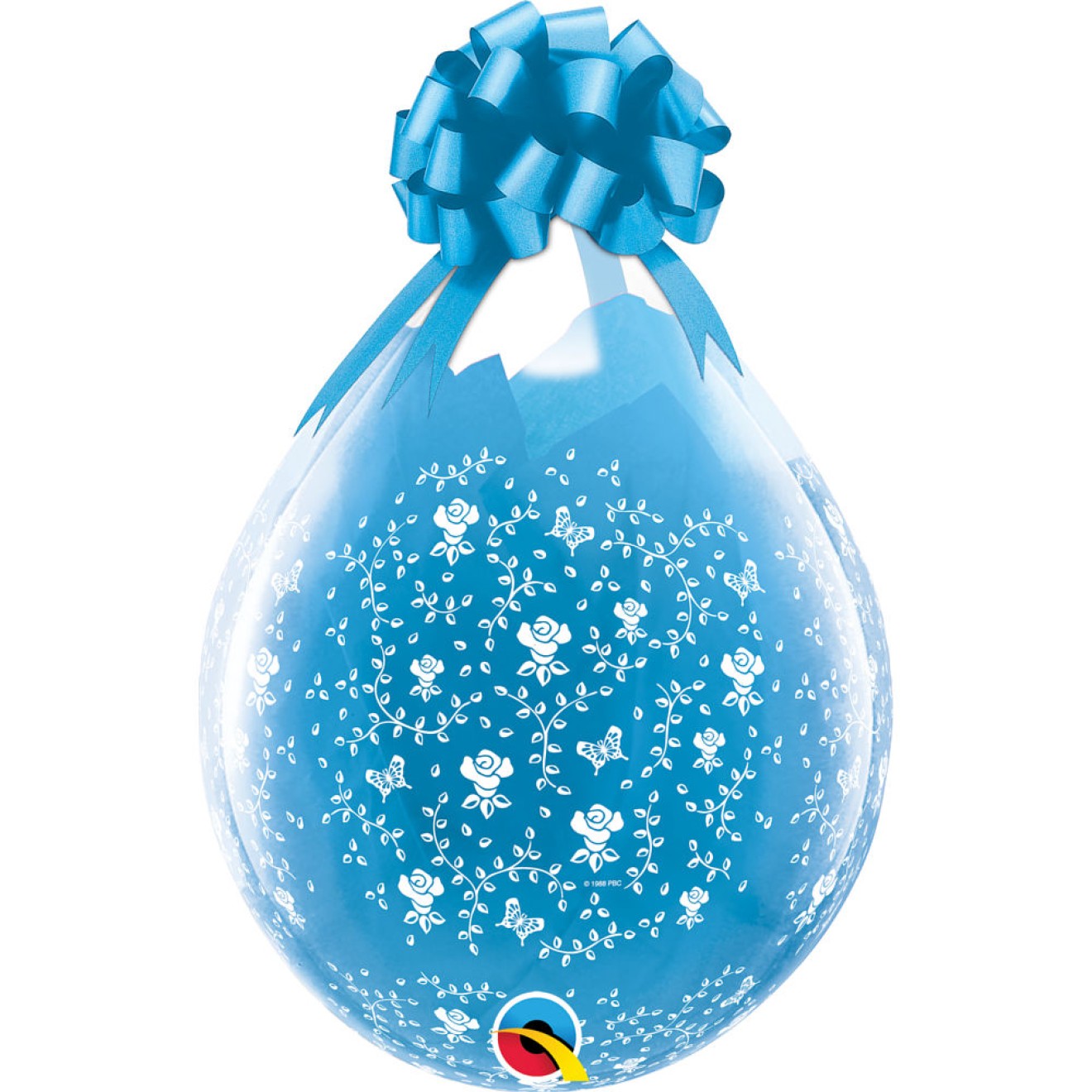 Verpackungsballon Geschenkballon Rosen - Kristall - Ø 45 cm - Qualatex