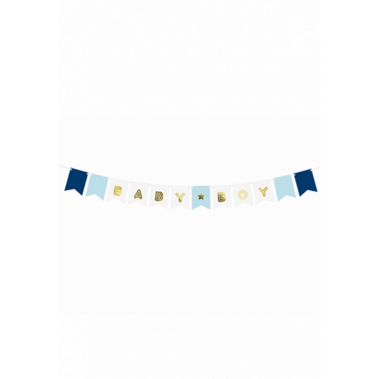 Papiergirlande - Baby Boy - Weiß & Blau | luftballon.de