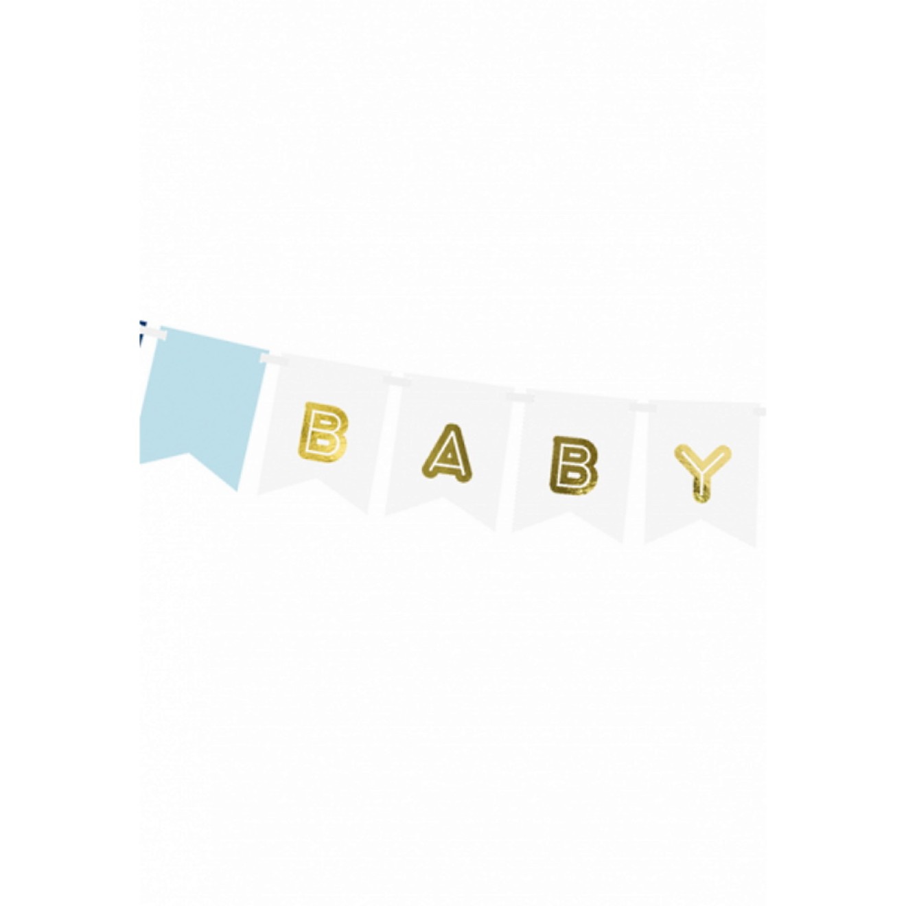 Papiergirlande - Baby Boy - Weiß & Blau