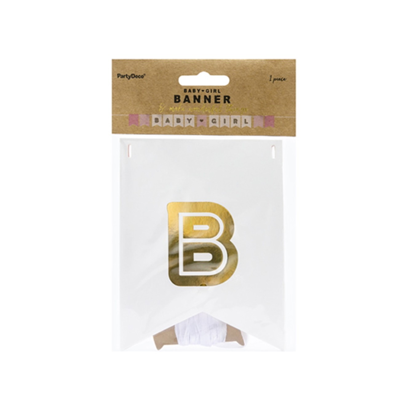 Papiergirlande - Baby Girl - Weiß & Rosa