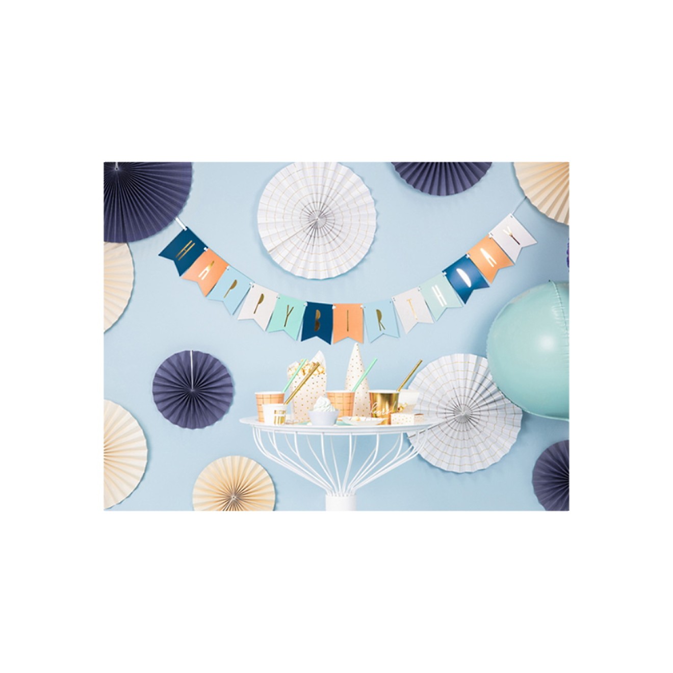 Papiergirlande - Happy Birthday - Soft