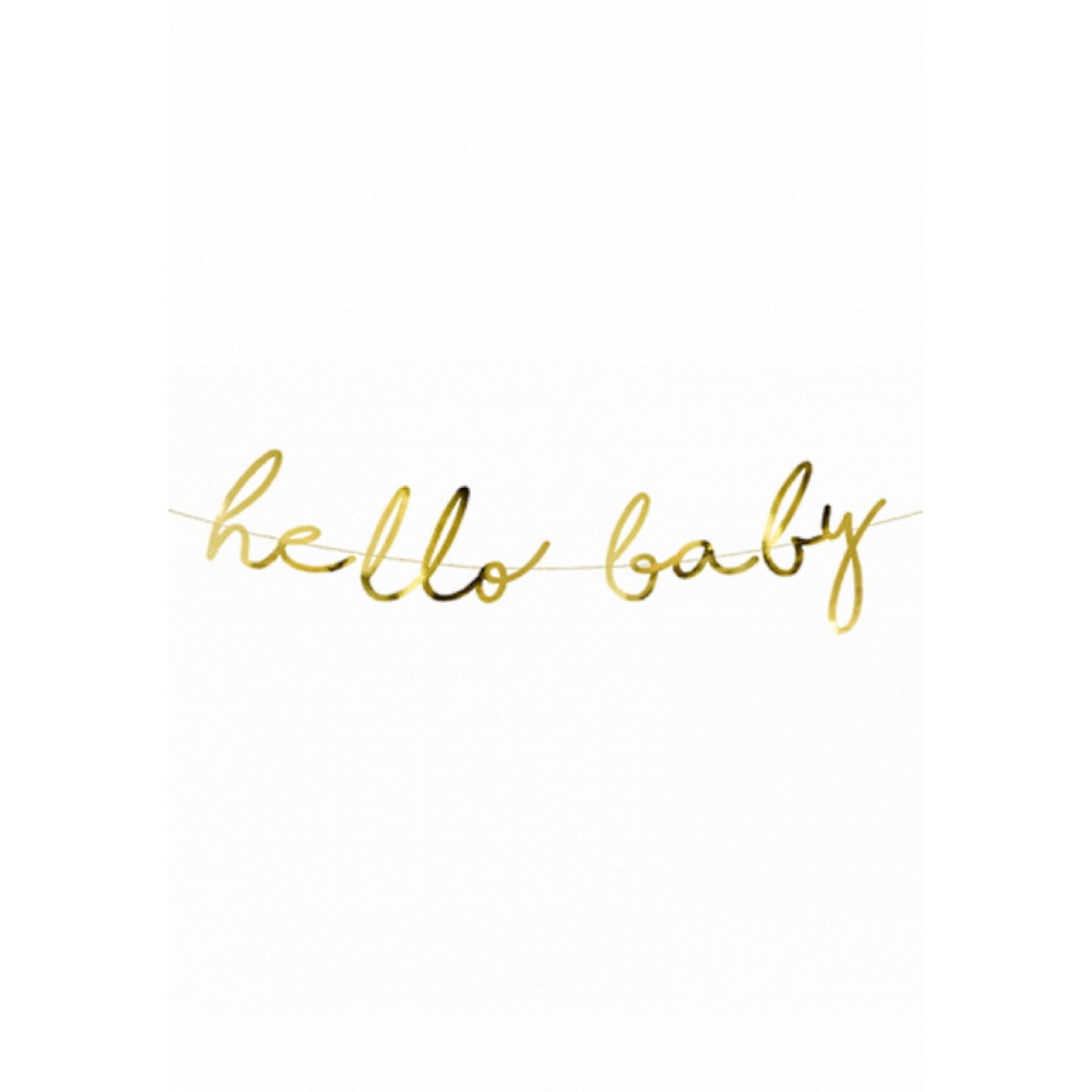 Girlande Babyparty - Hello Baby - Gold | luftballon.de