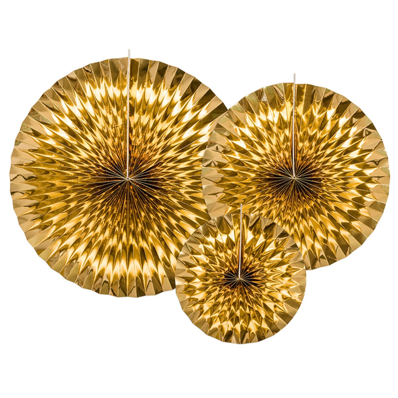 Dekofächer Gold Metallic - 3 Stück