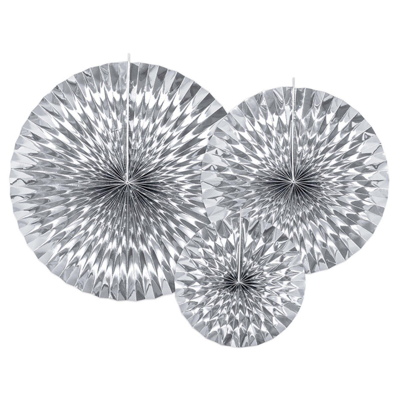 Dekofächer Silber Metallic - 3 Stück