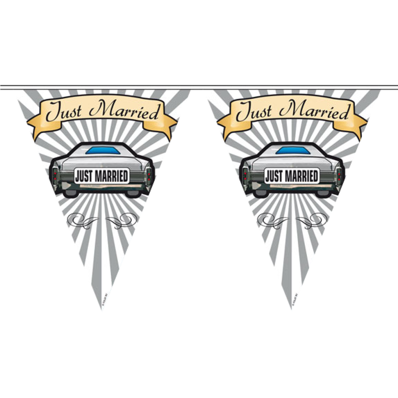 Wimpelkette Just Married 6 m