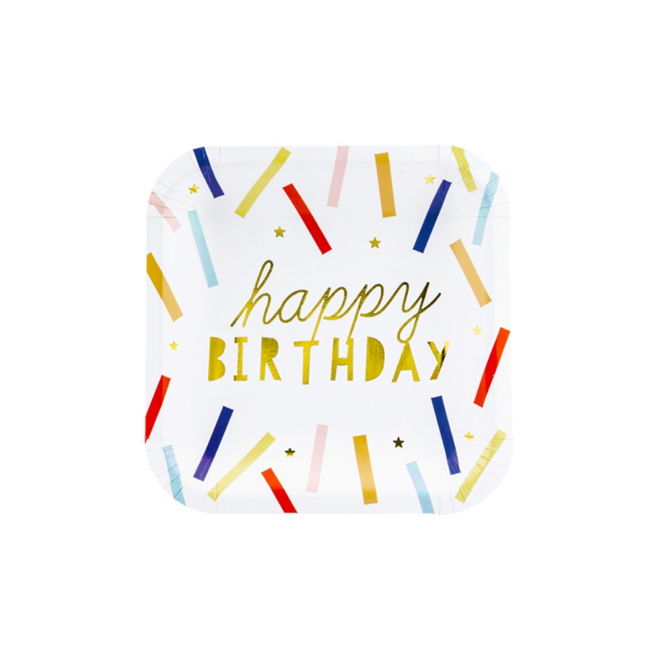 Partyteller Happy Birthday (Konfetti) Ø 20 cm 6 Stück | luftballon.de