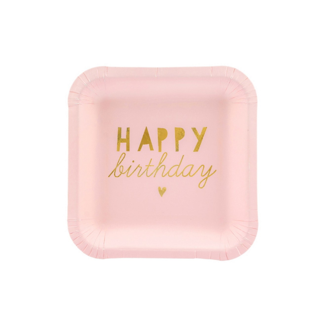 Partyteller Happy Birthday (Rosa) Ø 14 cm - 6 Stück | luftballon.de