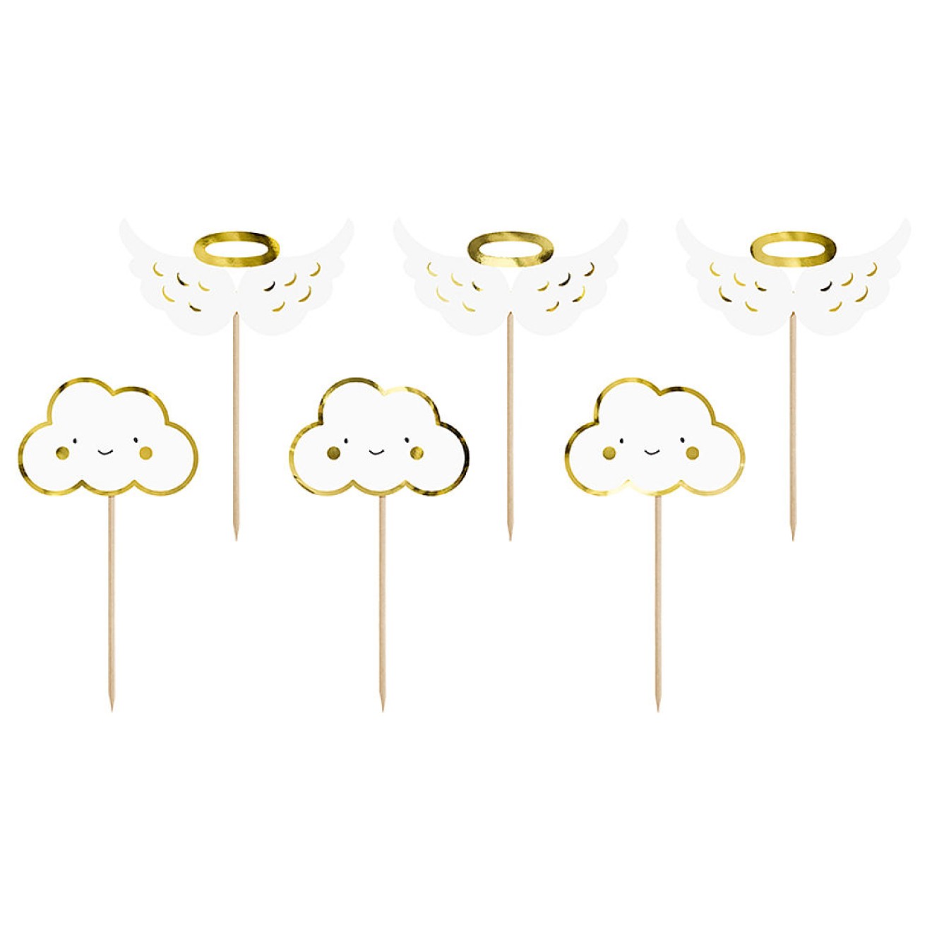 Kuchendeko - Engelsflügel & Wolken - 6 Stück | luftballon.de
