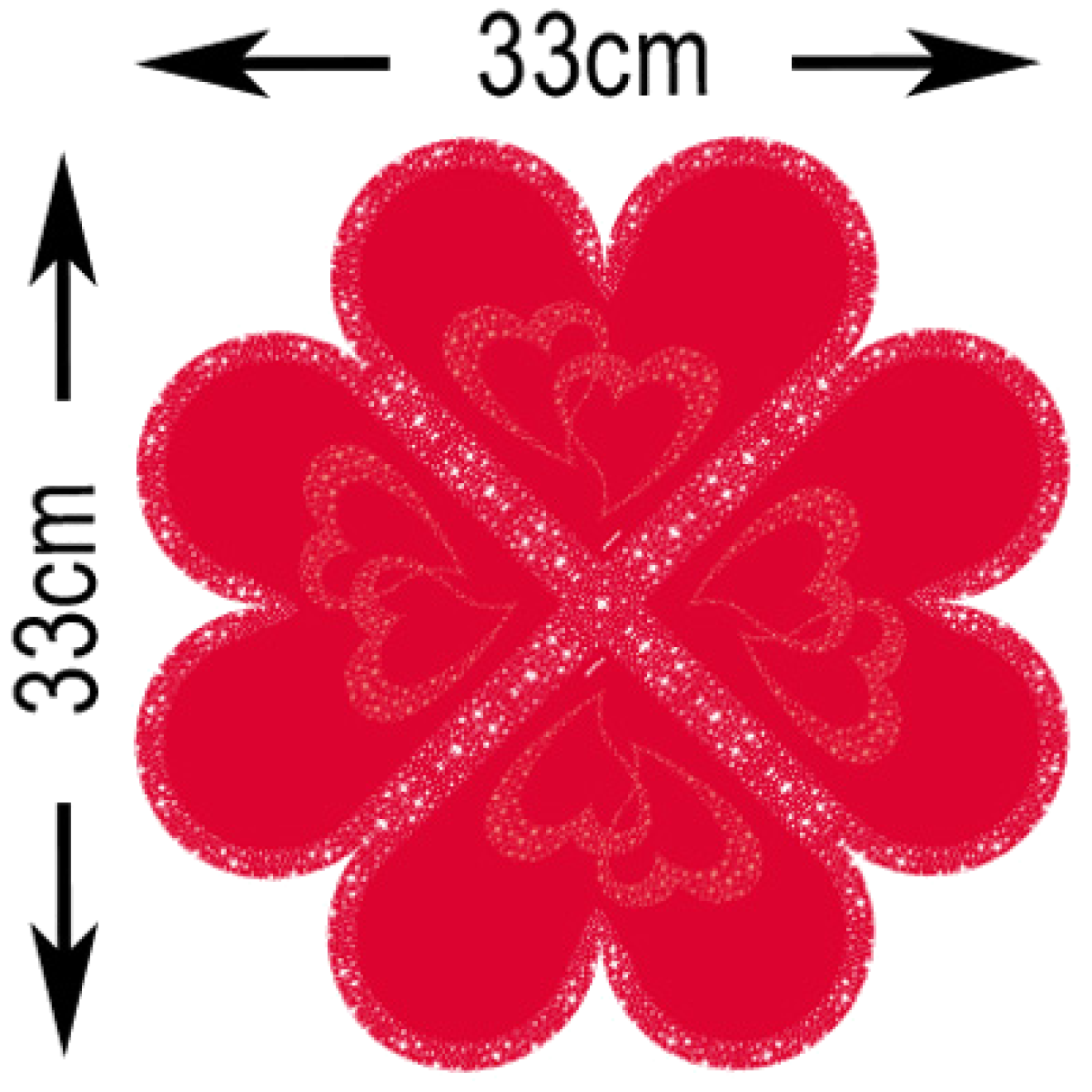 Servietten Herz / Herzform - Rot 20 Stück
