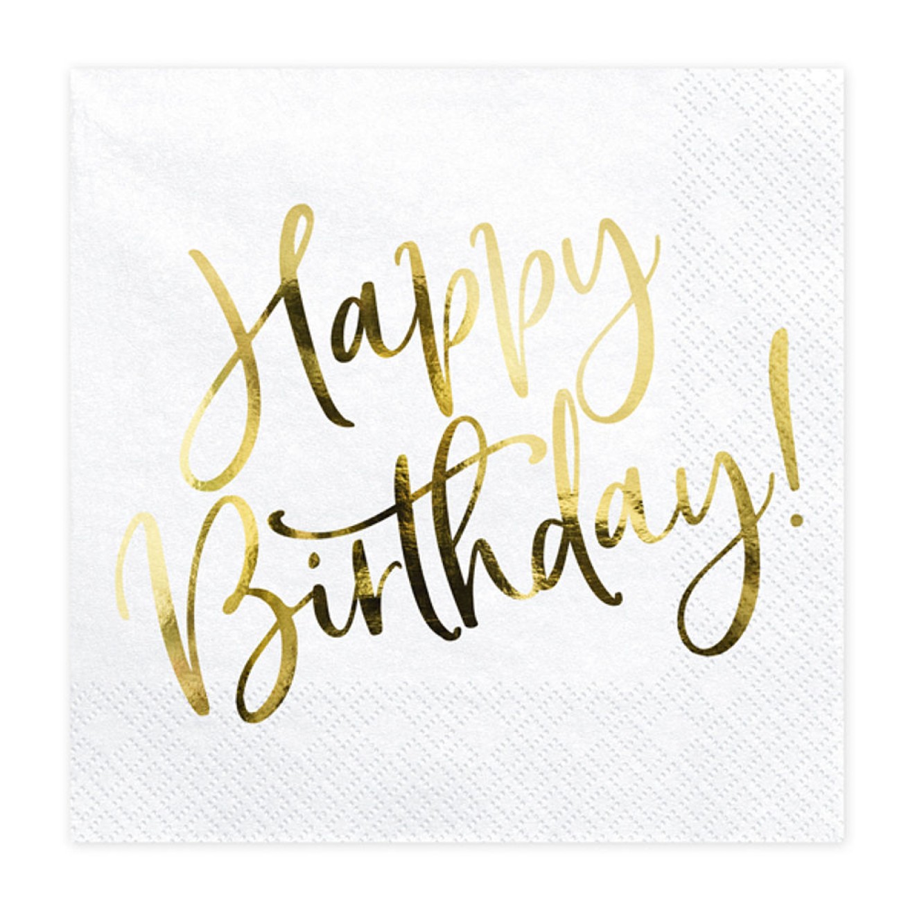 Servietten - Happy Birthday - Weiß & Gold - 20 Stück | luftballon.de