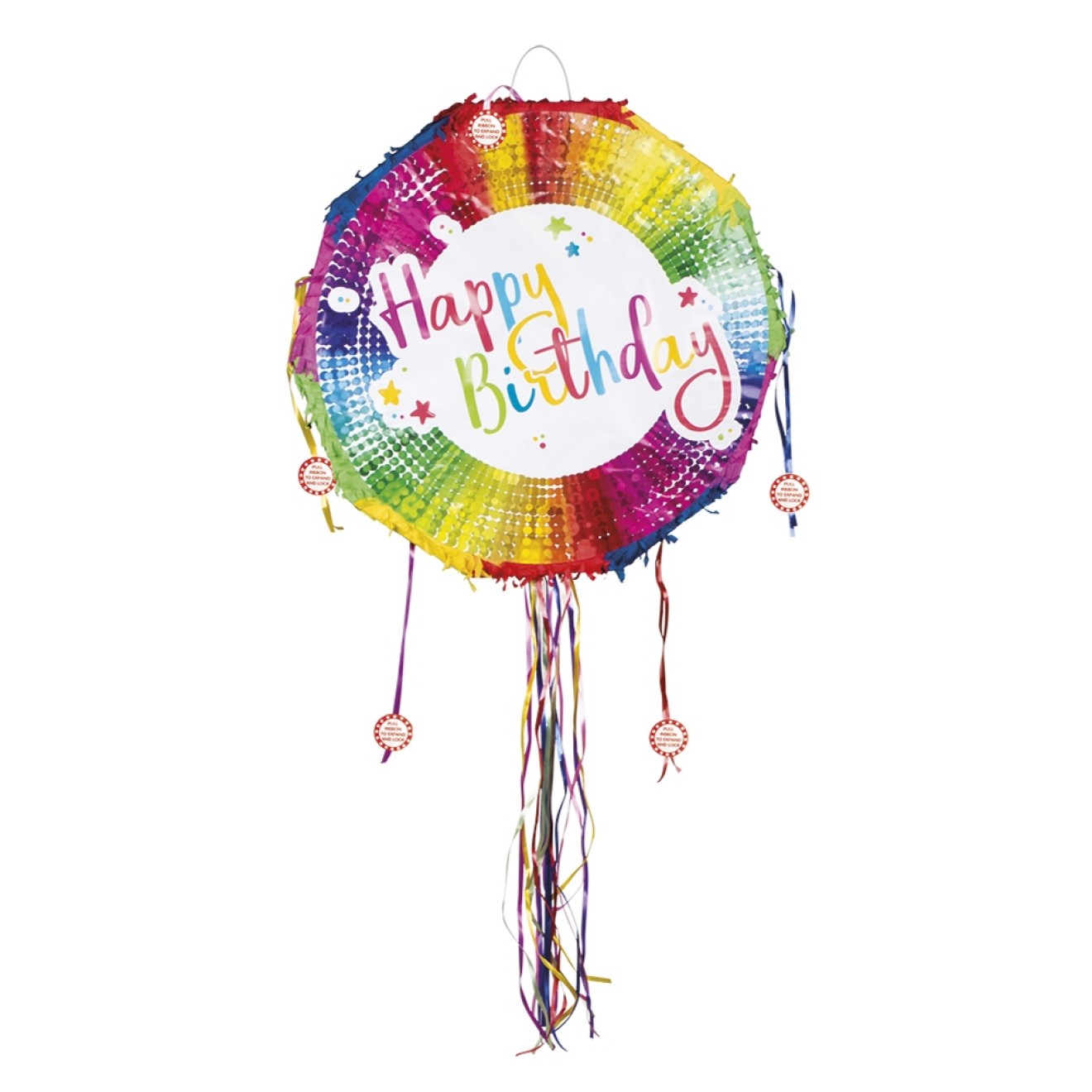 Pinata - Rund - Bunt Happy Birthday