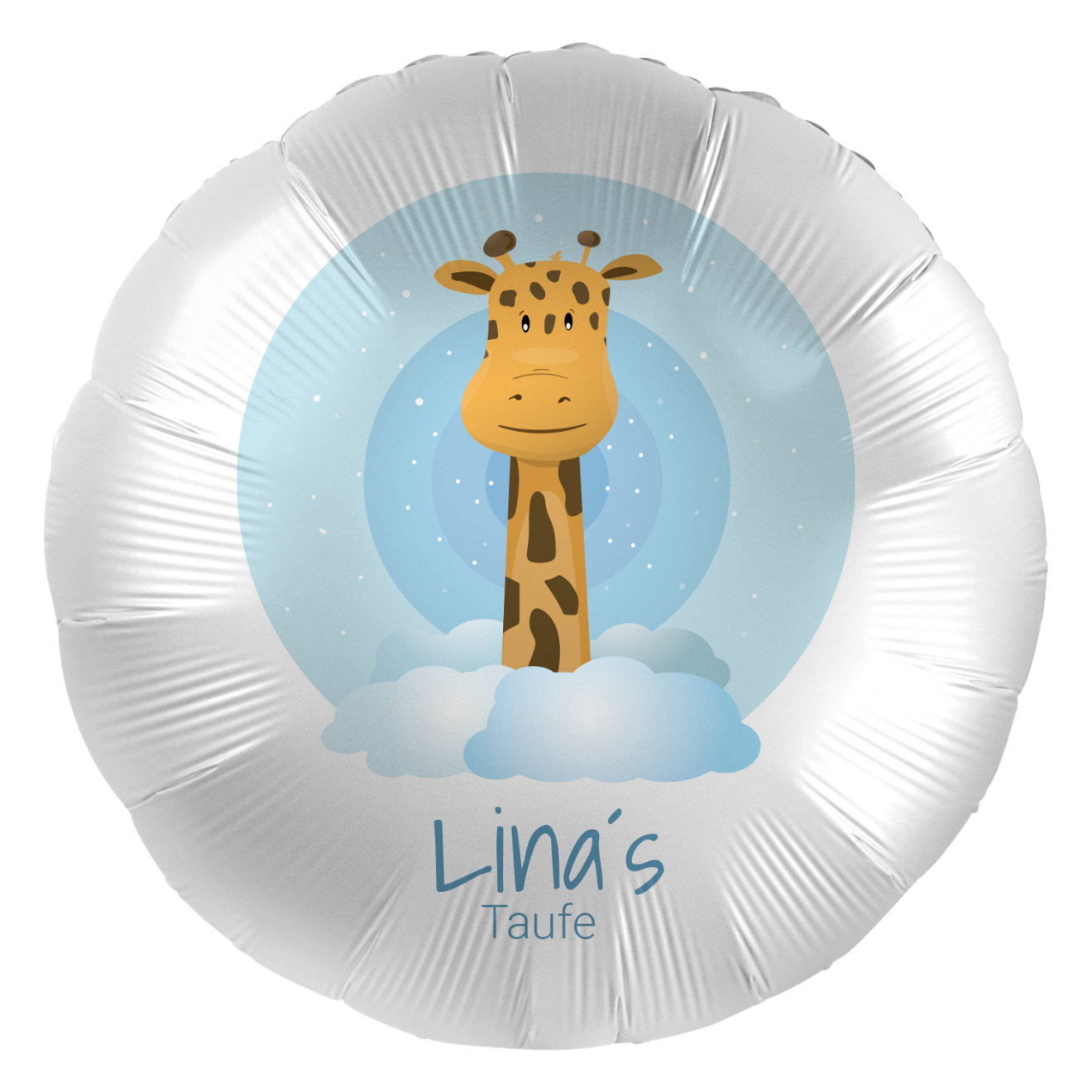Folienballons Personalisiert Ø 45 cm - Taufe - Giraffe
