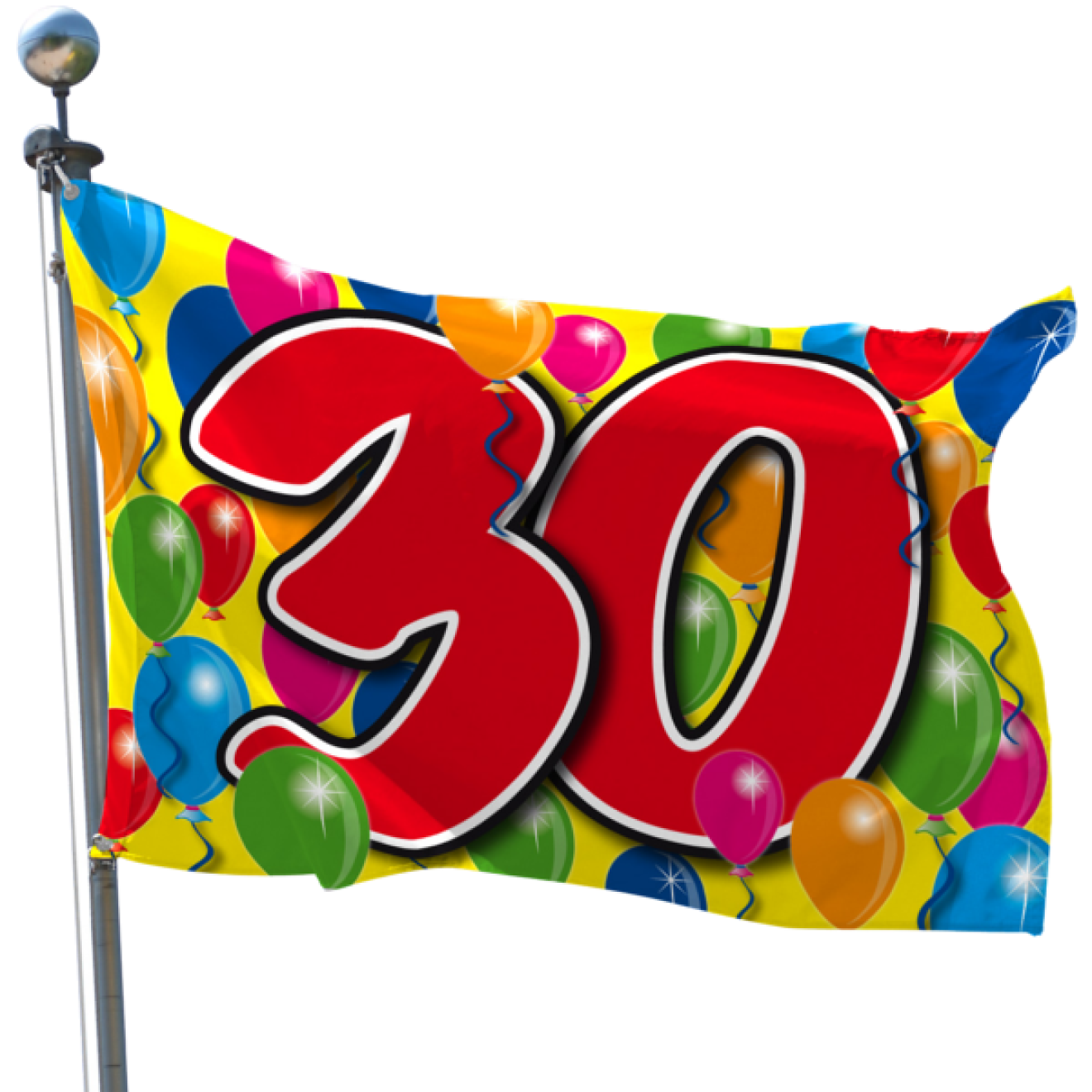 Fahne "30" - Luftballons -