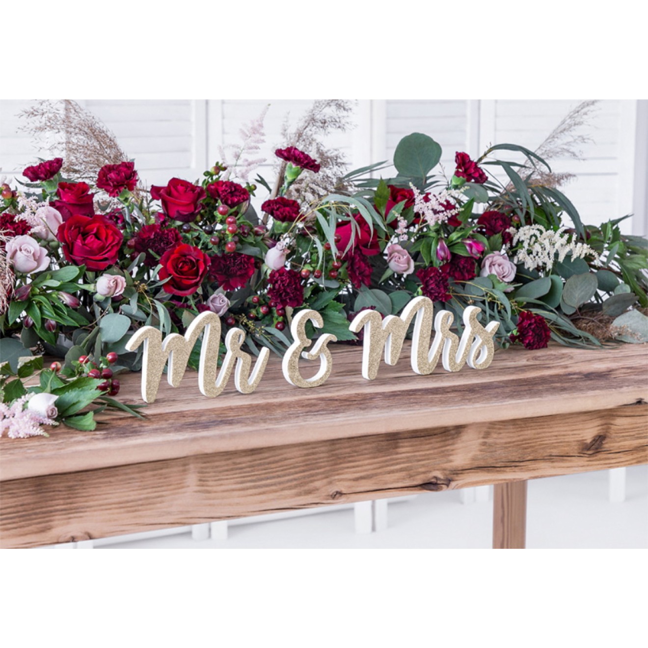 Holzdekoration Gold - Mr & Mrs