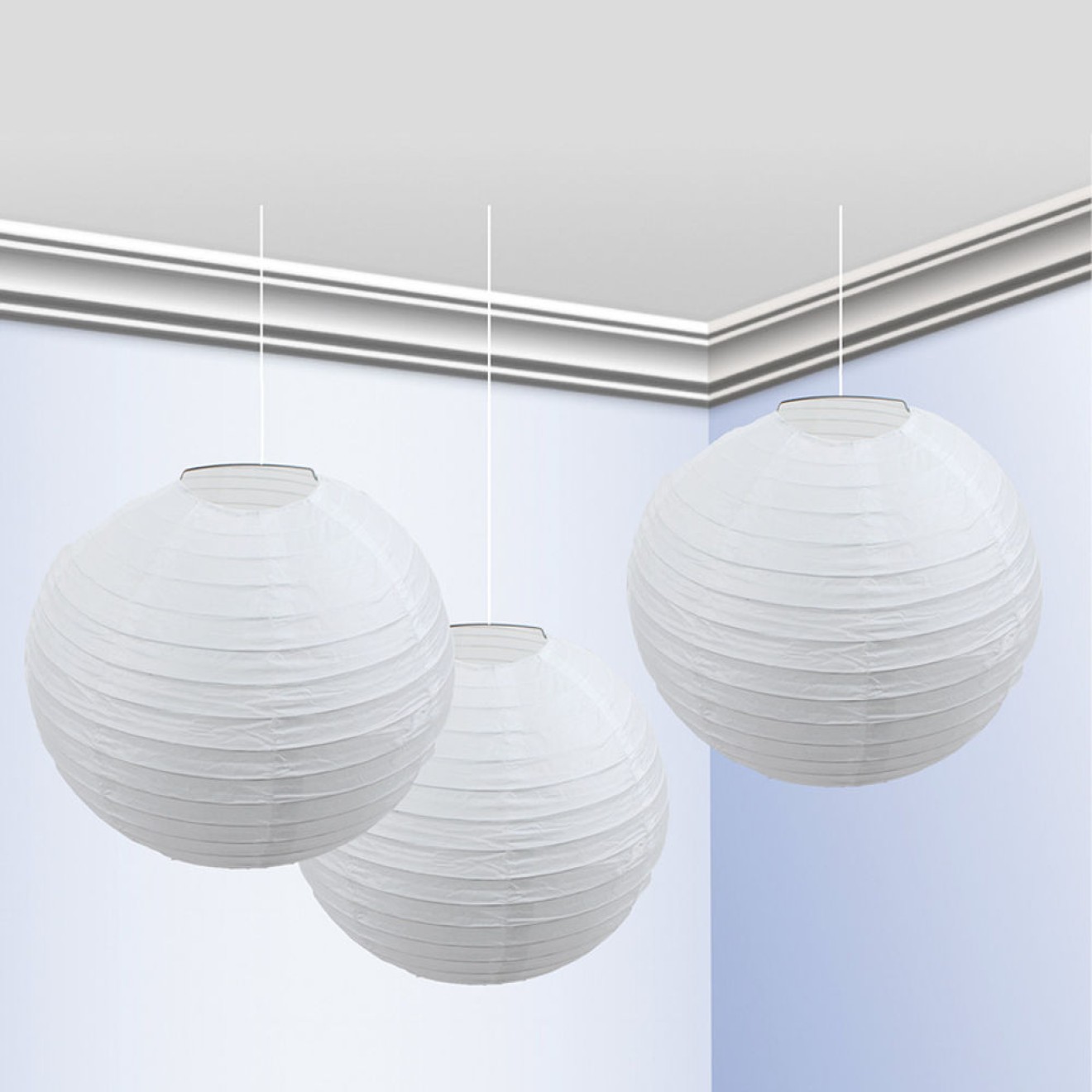 Weiße Lampions Ø 25 cm - 3 Stück