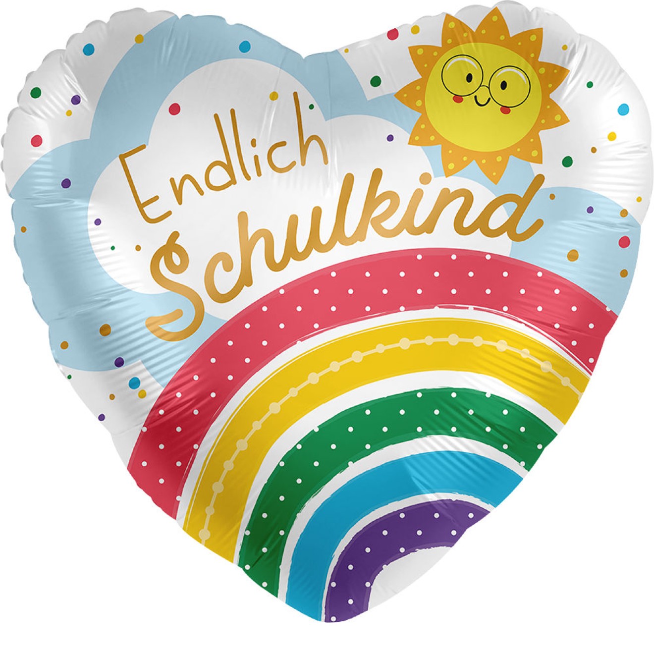 Folienballons - Endlich Schulkind (Regenbogen) | luftballon.de