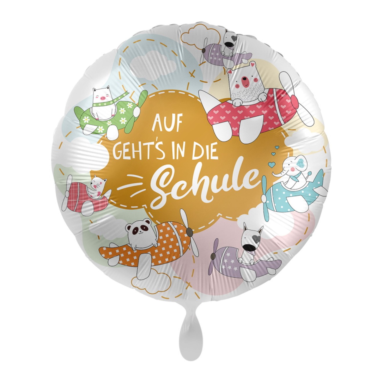 Folienballons Schulanfang - Auf Geht's Ø 45 cm | luftballon.de