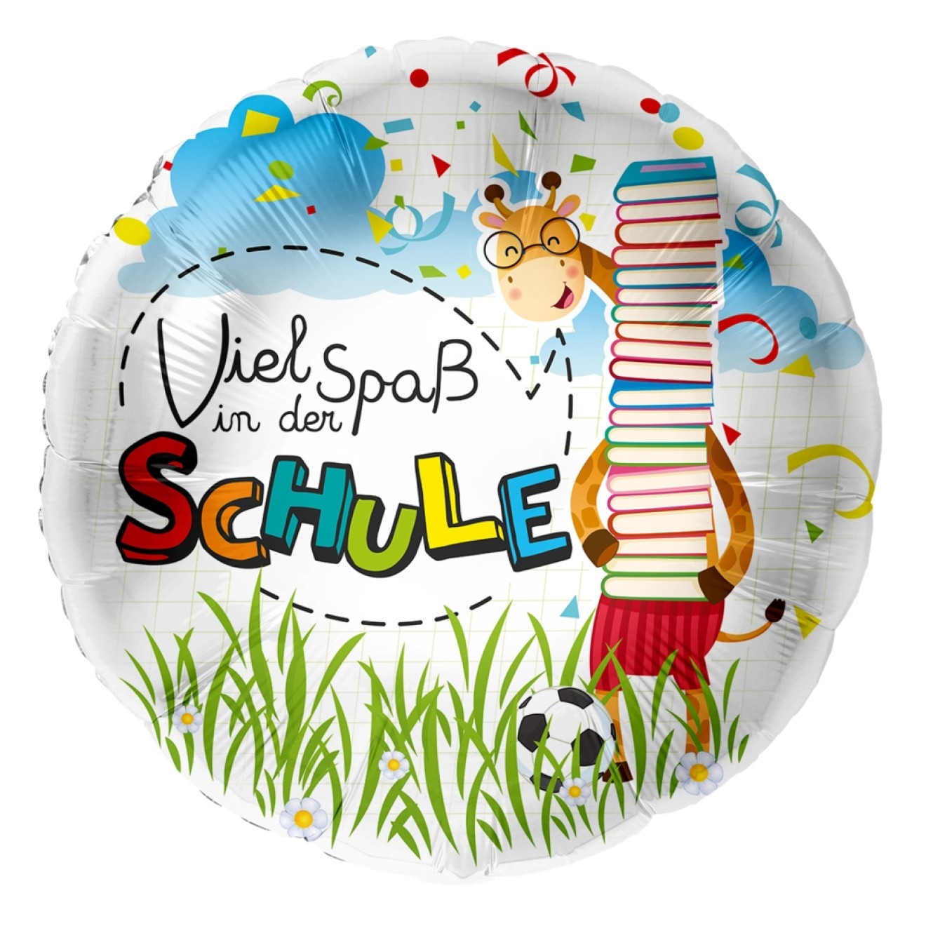 Folienballons Schulanfang - Viel Spaß In Der Schule (Giraffe) Ø 45 cm