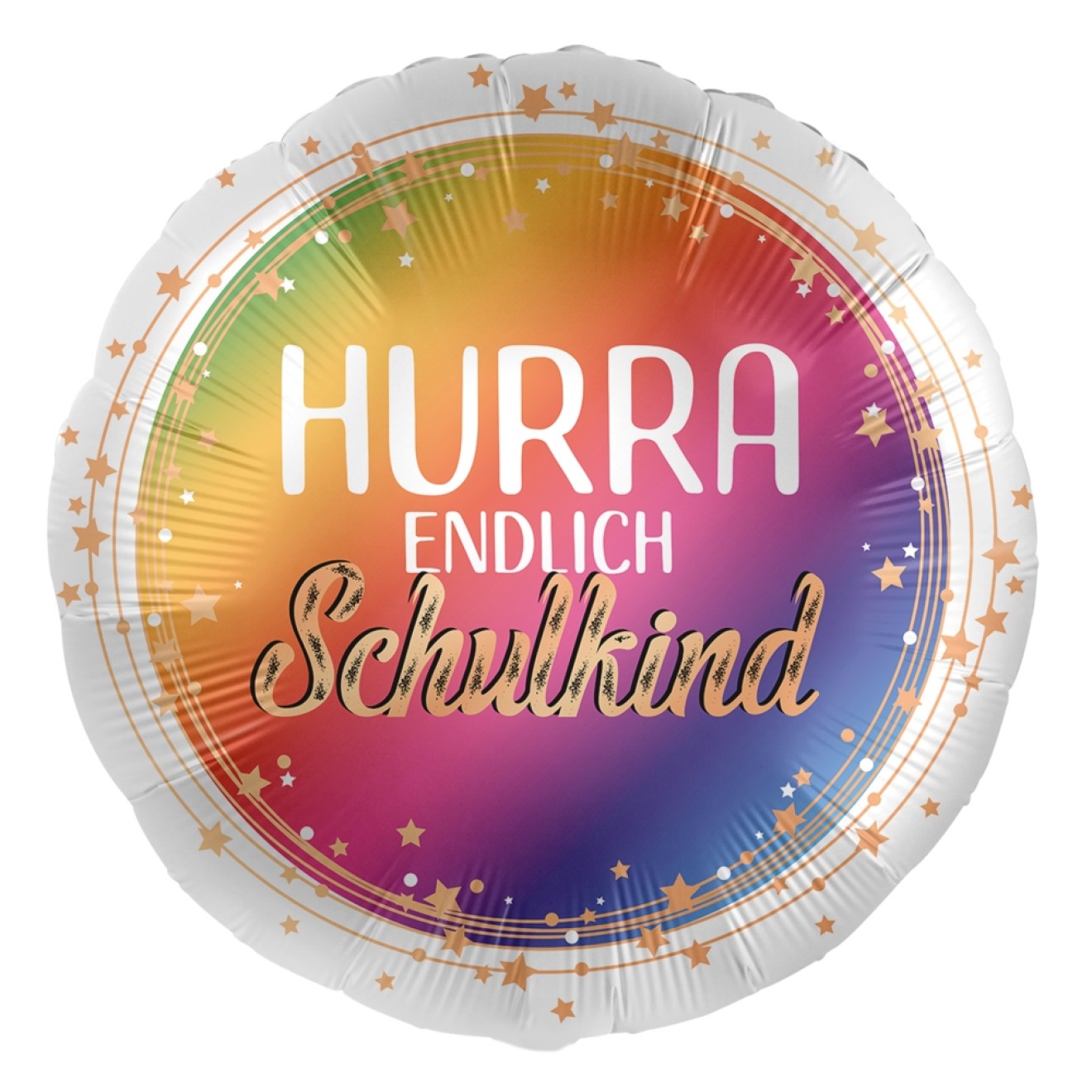 Folienballons Schulanfang - Hurra Endlich Schulkind Ø 45 cm