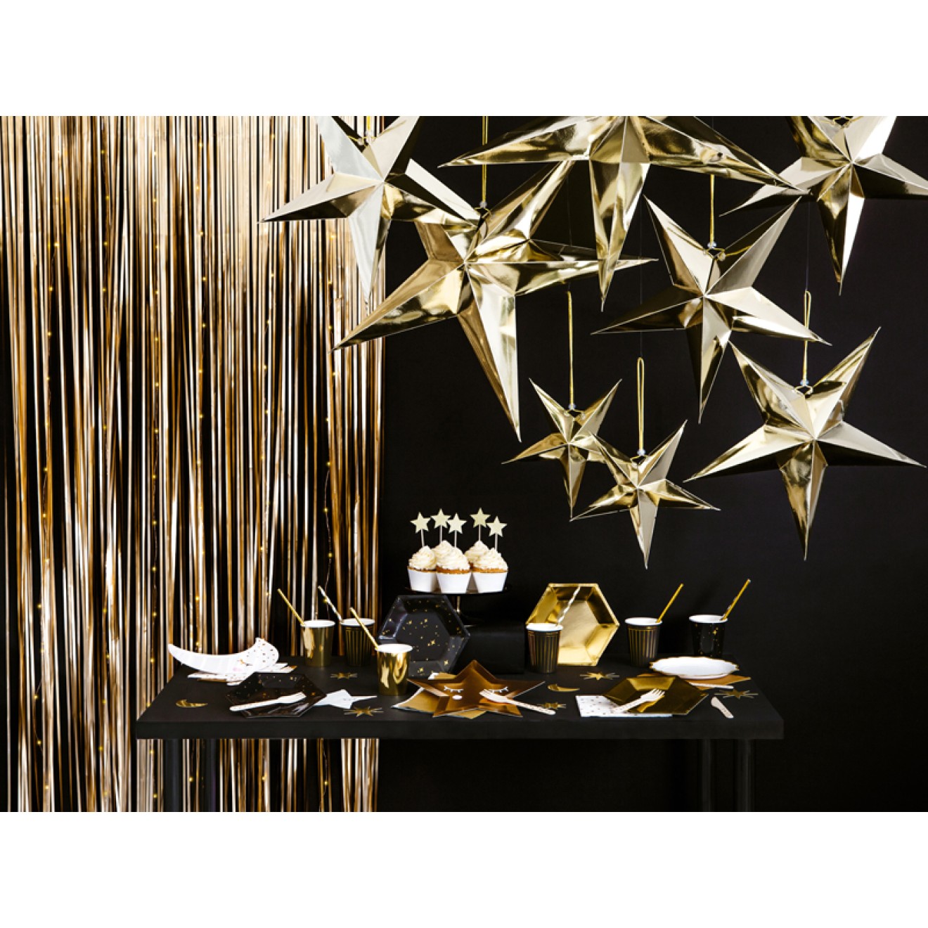 1 Glittervorhang - 2,5m - Gold