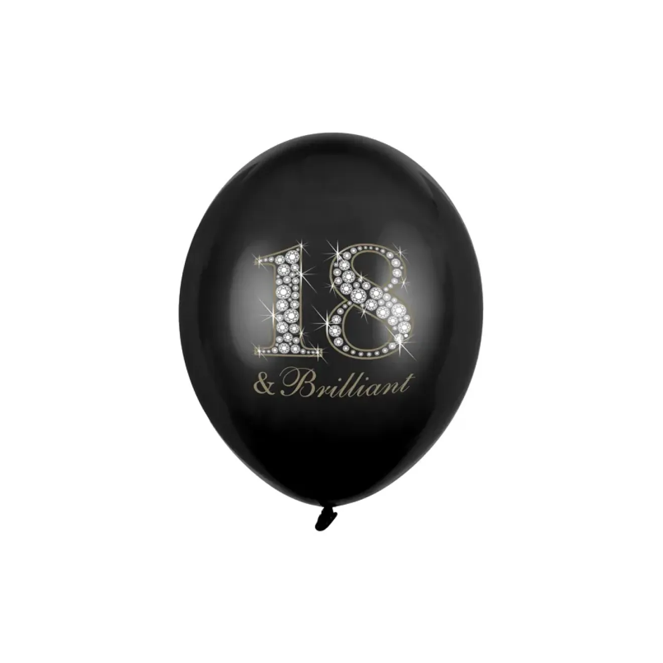 6 Motivballons - Ø 30cm - 18 & Brilliant Pastel Black