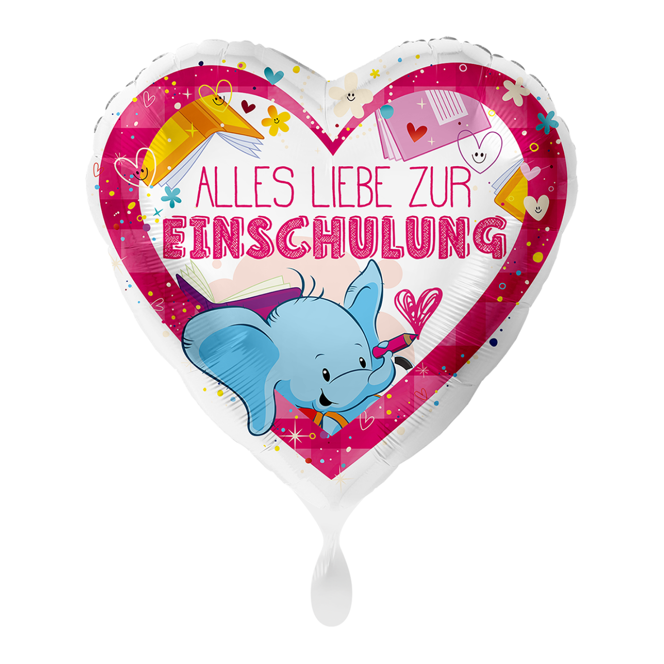 1 Ballon - Alles Liebe zur Einschulung Pink