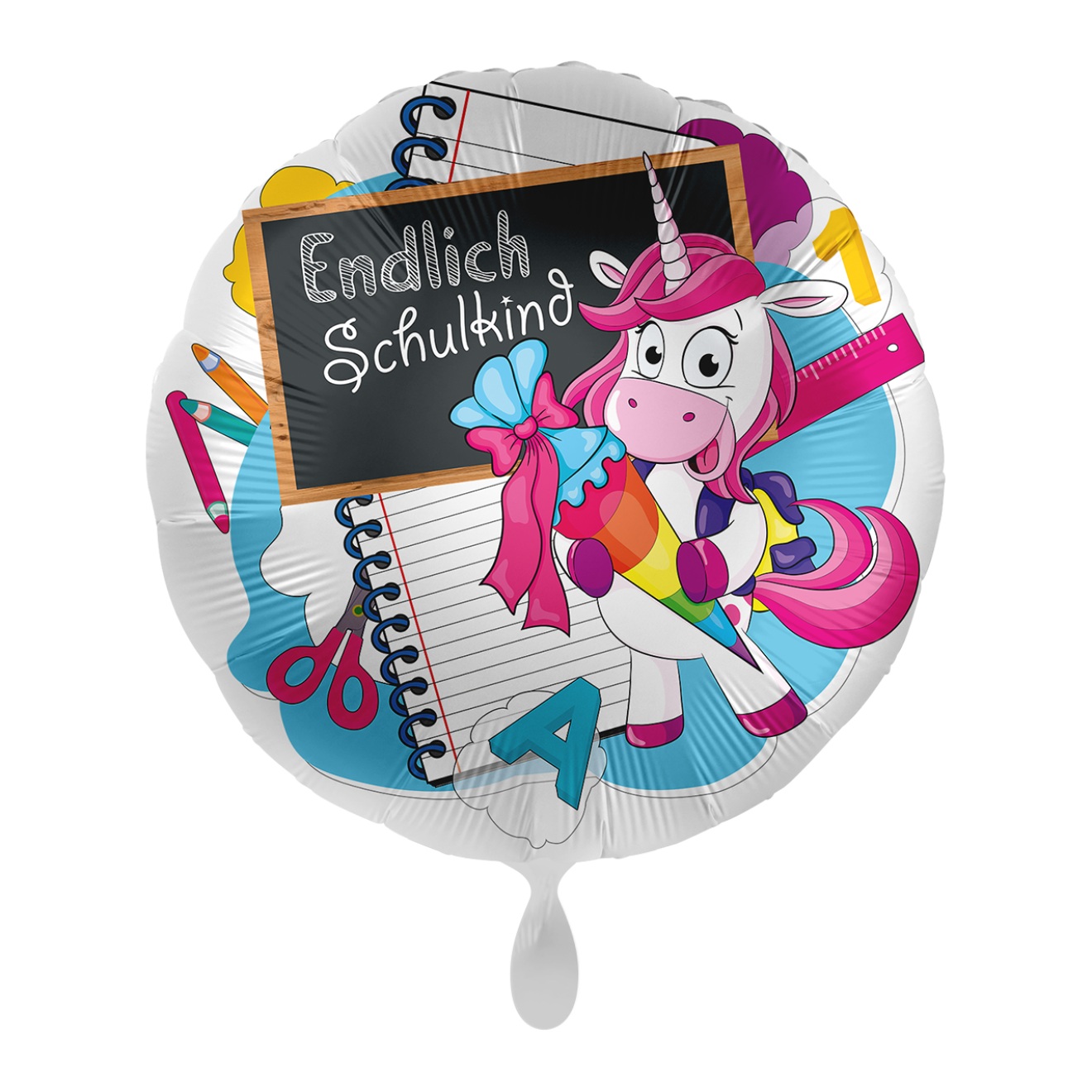 1 Ballon - Einhorn Endlich Schulkind