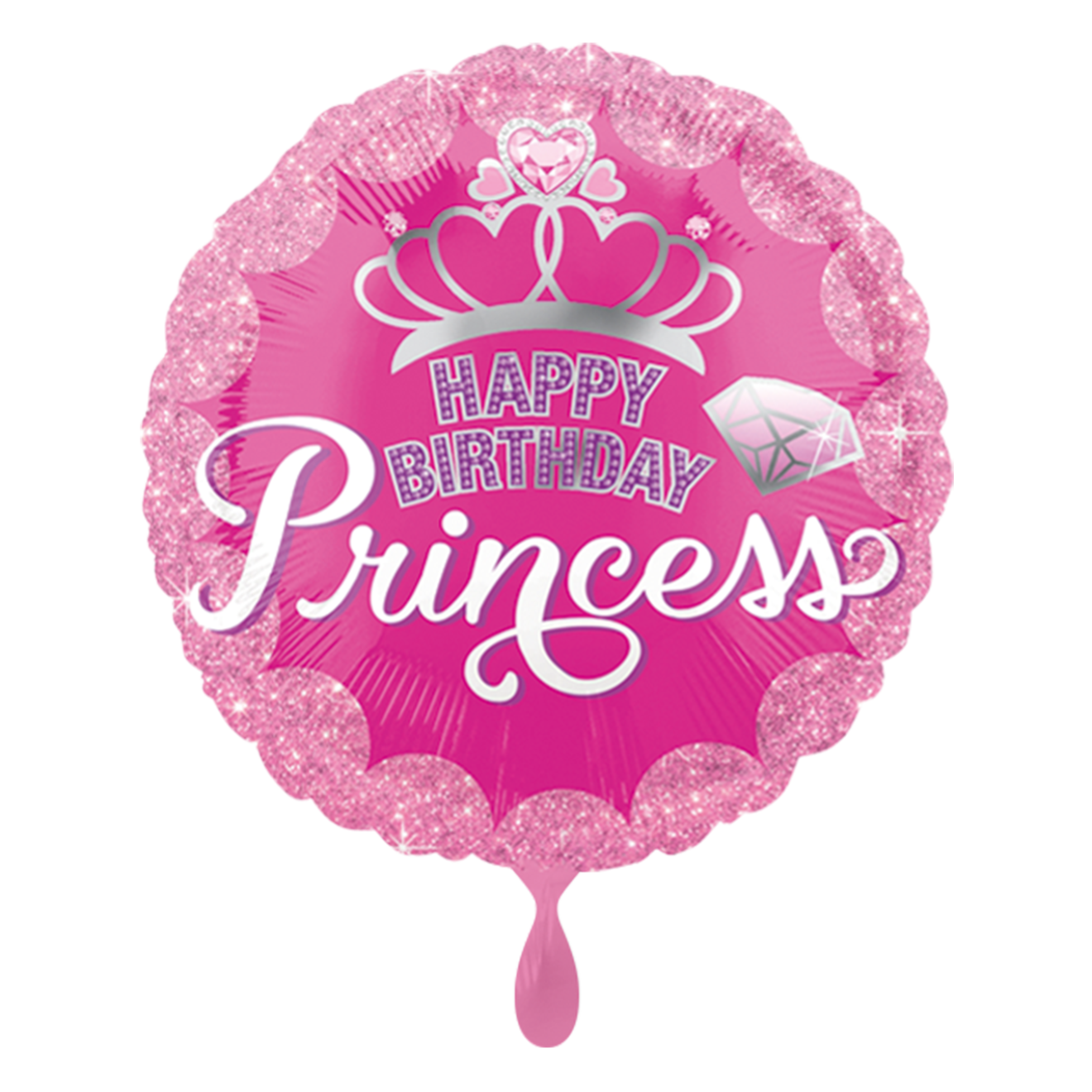 1 Balloon - Princess Crown & Gem HBD