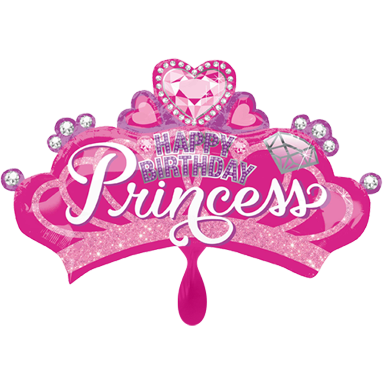 1 Balloon XXL - Princess Crown & Gem