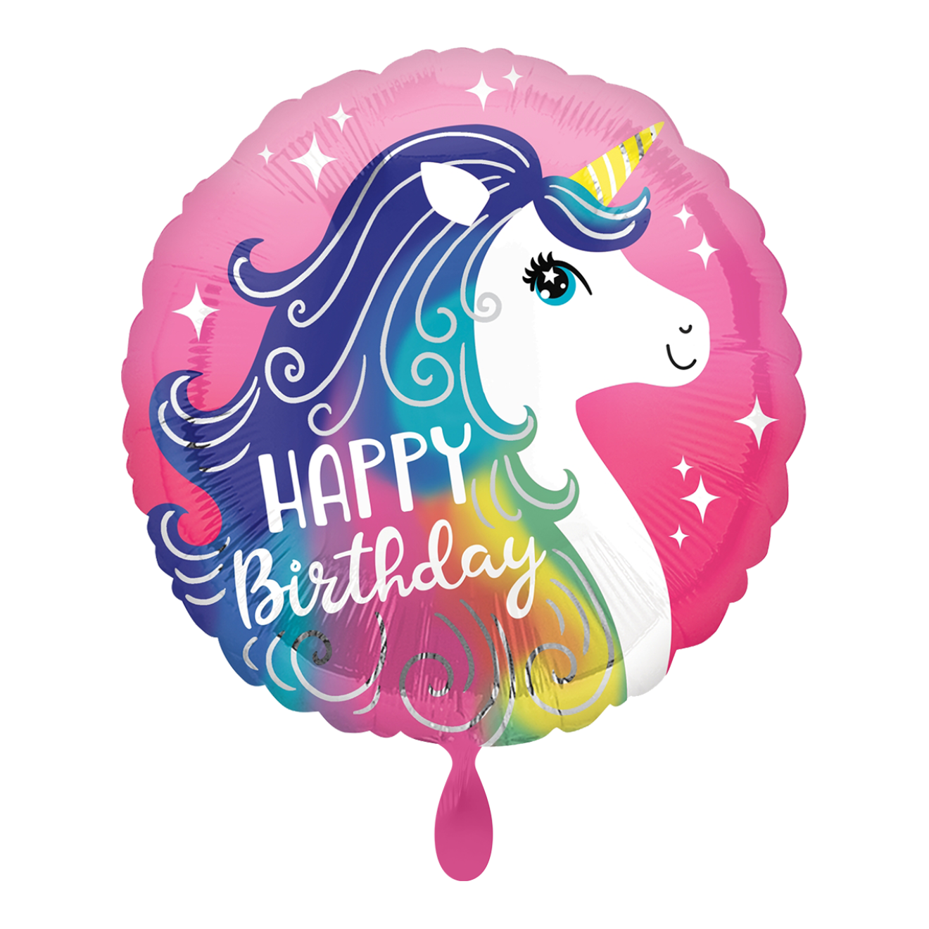 1 Ballon - Pink Unicorn Happy Birthday