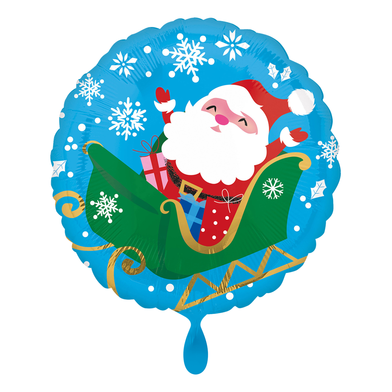 1 Balloon - Happy Santa in Sleight