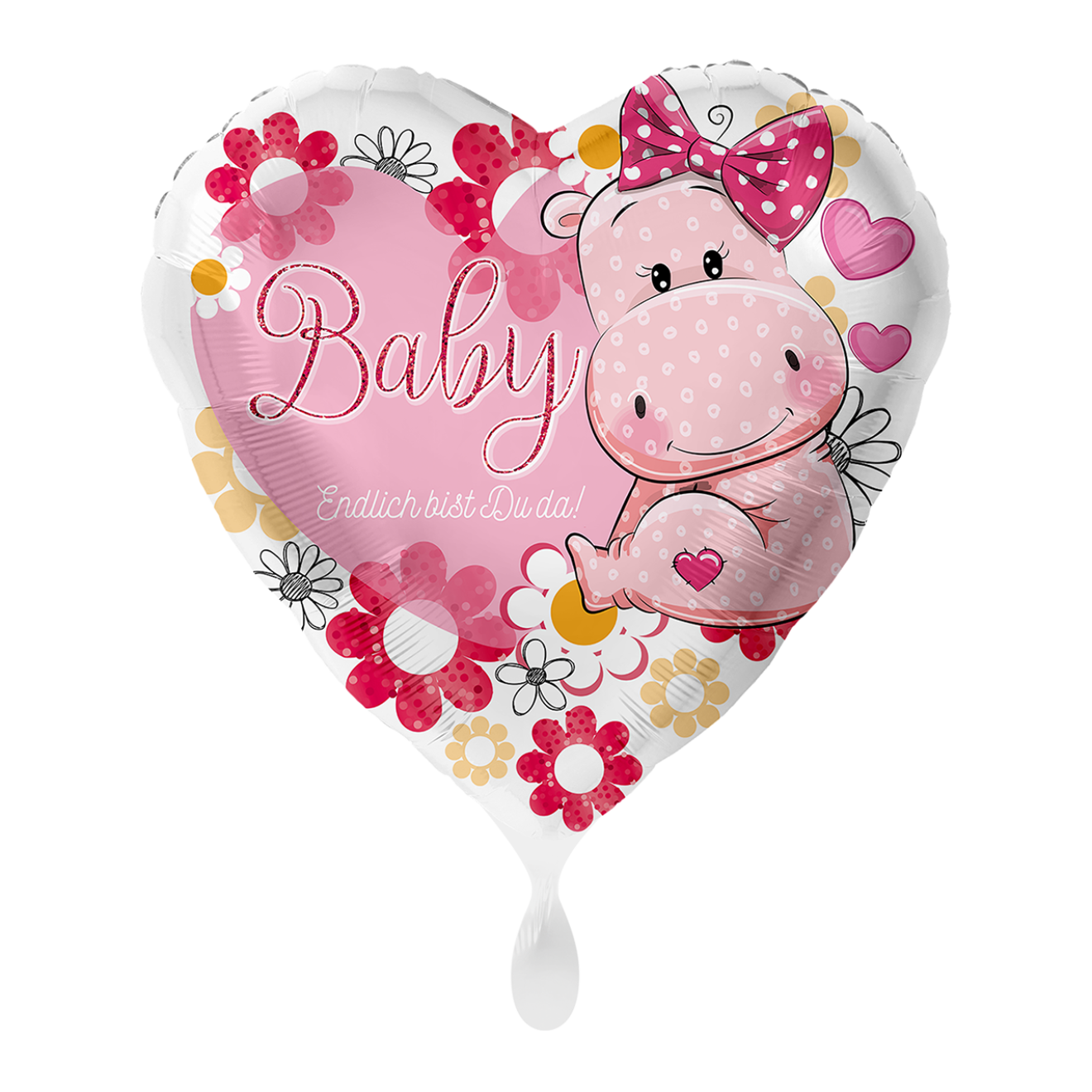 1 Ballon - Baby Nilpferd Mädchen